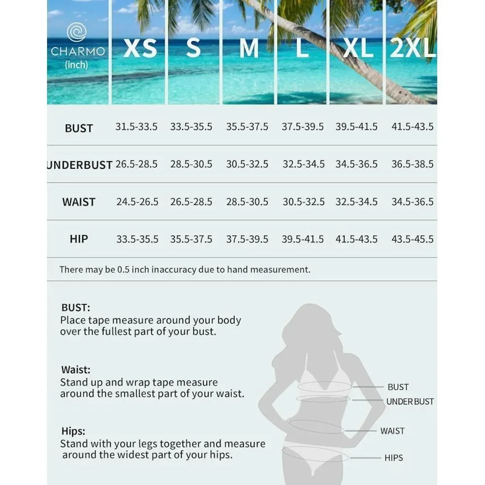 Charmo Women‎ One Piece Swimsuit Zipper Back Ribbed Swimwear Sporty Racerback M